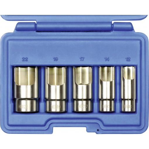 Kunzer 7WSL05 sada nástavců pro nástrčný klíč 12 mm, 14 mm, 17 mm, 19 mm, 22 mm 5dílná 3/8