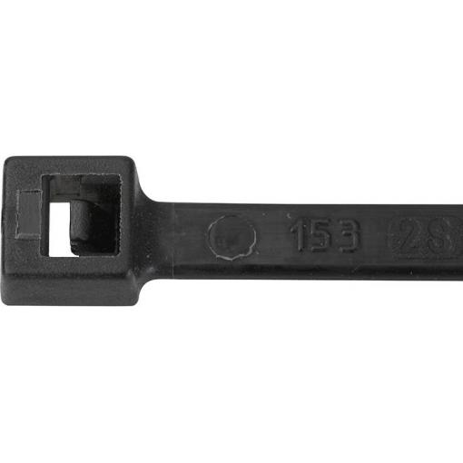 SWG 50214155, stahovací pásky, 4.8 mm, 200 mm, černá, odolná vůči UV záření, 100 ks