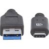 Manhattan USB kabel USB 3.2 Gen1 USB-A zástrčka, USB-C ® zástrčka 1.00 m černá UL certifikace 353373