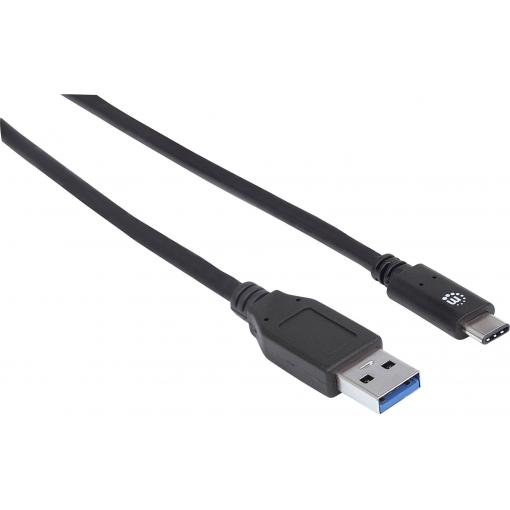 Manhattan USB kabel USB 3.2 Gen1 USB-A zástrčka, USB-C ® zástrčka 1.00 m černá UL certifikace 353373