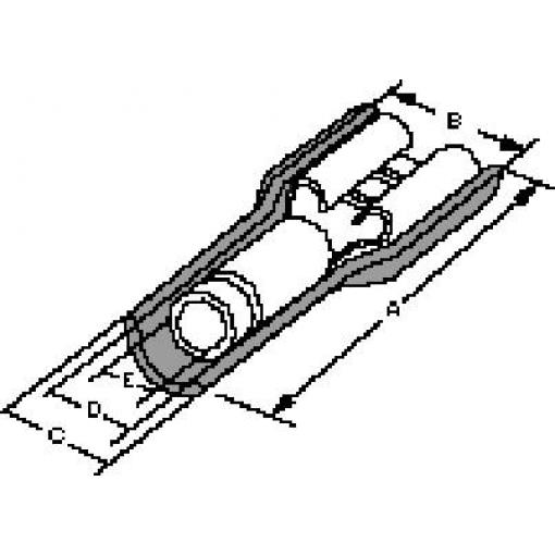 Molex 190020001 faston zásuvka vč. lisované objímky Šířka zástrčky: 6.35 mm Tloušťka konektoru: 0.81 mm plná izolace červená 1 ks Bag