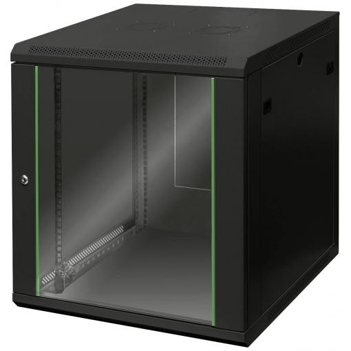 Digitus DN-19 12U-6/6-EC-SW 19 nástěnná rozváděcí skříň (š x v x h) 600 x 638 x 600 mm 12 U černá, černá (matná), černá (RAL 9005)