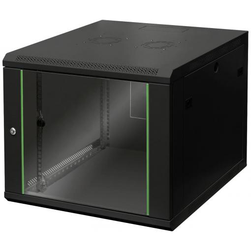 Digitus DN-19 09U-6/6-EC-SW 19 nástěnná rozváděcí skříň (š x v x h) 600 x 505 x 600 mm 9 U černá, černá (matná), černá (RAL 9005)