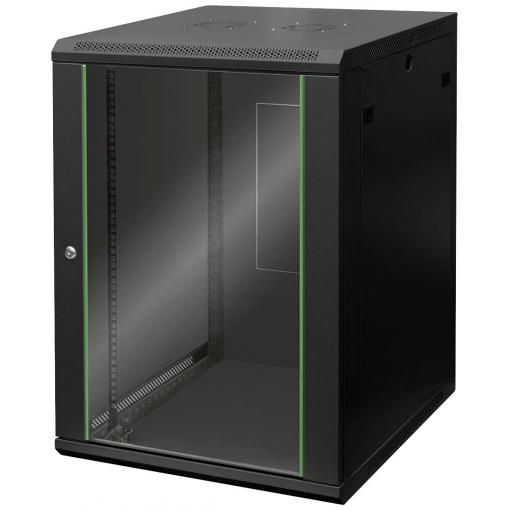 Digitus DN-19 16U-6/6-EC-SW 19 nástěnná rozváděcí skříň (š x v x h) 600 x 816 x 600 mm 16 U černá, černá (matná), černá (RAL 9005)