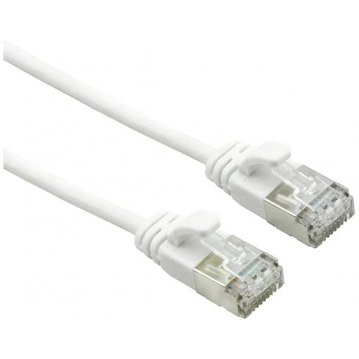 Roline 21.15.1715 RJ45 síťové kabely, propojovací kabely CAT 6A U/FTP 5.00 m bílá nestíněný, bez halogenů, samozhášecí 1 ks
