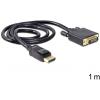 Delock DisplayPort / DVI kabelový adaptér Konektor DisplayPort, DVI-D 24+1pol. Zástrčka 1.00 m černá 82590 Kabel DisplayPort
