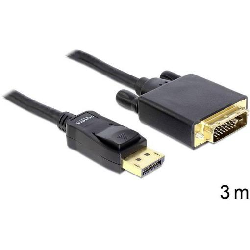 Delock DisplayPort / DVI kabelový adaptér Konektor DisplayPort, DVI-D 24+1pol. Zástrčka 3.00 m černá 82592 Kabel DisplayPort