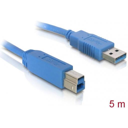 Delock USB kabel USB 3.2 Gen1 USB-A zástrčka, USB-B zástrčka 5.00 m modrá pozlacené kontakty 82582