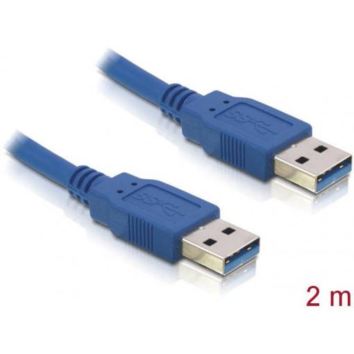 Delock USB kabel USB 3.2 Gen1 USB-A zástrčka, USB-A zástrčka 2.00 m modrá pozlacené kontakty 82535