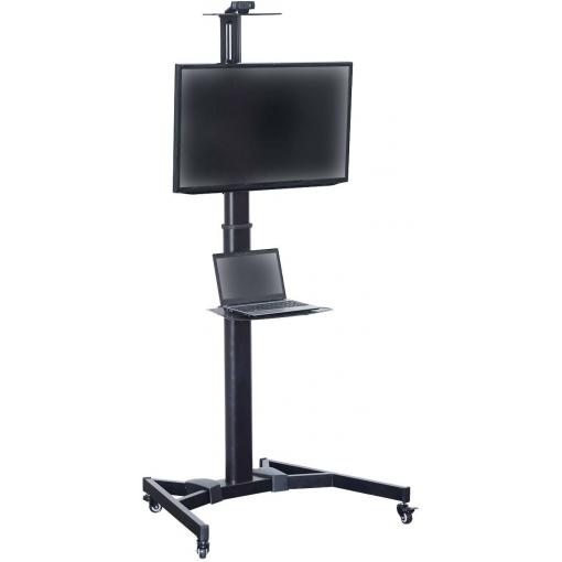 Digitus DA-90370 TV kolečkový vozík 94,0 cm (37) - 177,8 cm (70) naklápěcí, nastavitelná výška s držákem ke klávesnici, se zámkovým mechanizmem, nastavitelné
