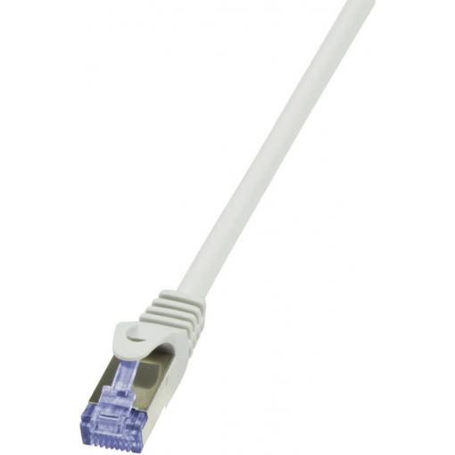 LogiLink CQ4032S RJ45 síťové kabely, propojovací kabely CAT 6A S/FTP 1.00 m šedá pozlacené kontakty, samozhášecí, s ochranou 1 ks