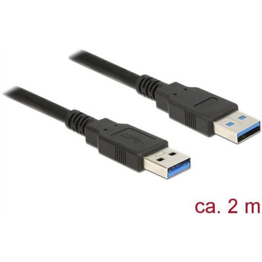 Delock USB kabel USB 3.2 Gen1 USB-A zástrčka, USB-A zástrčka 2.00 m černá pozlacené kontakty 85062