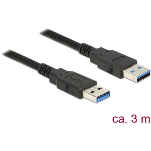 Delock USB kabel USB 3.2 Gen1 USB-A zástrčka, USB-A zástrčka 3.00 m černá pozlacené kontakty 85063