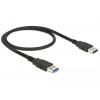 Delock USB kabel USB 2.0 USB-A zástrčka, USB-A zástrčka 0.50 m černá s feritovým jádrem 84888