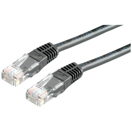Roline 21.15.0525 RJ45 síťové kabely, propojovací kabely CAT 5e U/UTP 0.50 m černá nestíněný 1 ks
