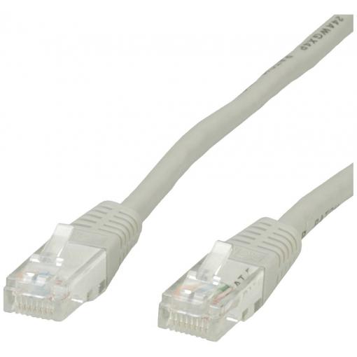 Value 21.99.0950 RJ45 síťové kabely, propojovací kabely CAT 6 U/UTP 1.50 m šedá nestíněný 1 ks
