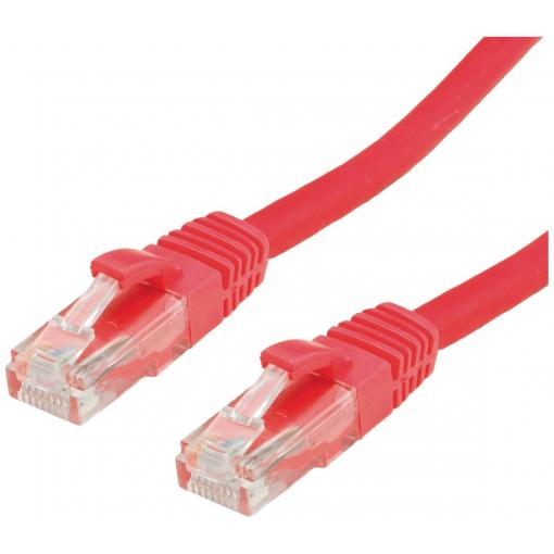 Value 21.99.1061 RJ45 síťové kabely, propojovací kabely CAT 6 U/UTP 5.00 m červená (jasná) nestíněný, bez halogenů, samozhášecí 1 ks