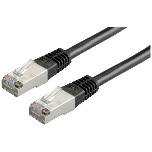 Value 21.99.0816 RJ45 síťové kabely, propojovací kabely CAT 6 S/FTP 1.50 m černá dvoužilový stíněný 1 ks