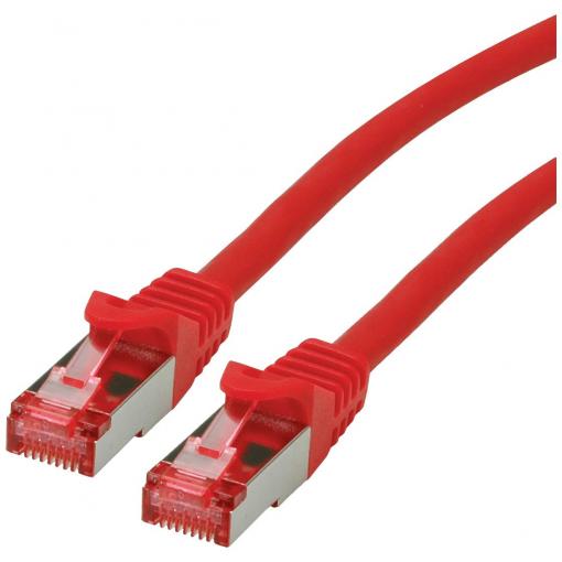 Roline 21.15.2952 RJ45 síťové kabely, propojovací kabely CAT 6 S/FTP 0.30 m červená (jasná) dvoužilový stíněný, bez halogenů, samozhášecí 1 ks