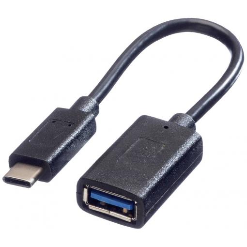Value USB kabel USB 3.2 Gen1 USB-C ® zástrčka, USB-A zásuvka 0.15 m černá 11.99.9030