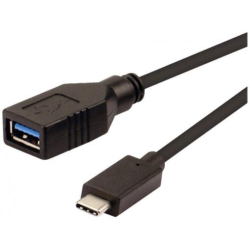 Roline USB kabel USB 3.2 Gen1 USB-C ® zástrčka, USB-A zásuvka 0.15 m černá 11.02.9030