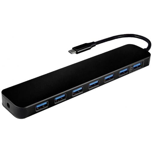 Value 14.99.5040 USB Hub 7 portů USB-A USB 3.2 Gen1 5 GBit/s s konektorem USB C černá