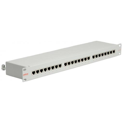 Roline 24 portů síťový patch panel 483 mm (19) CAT 5e 1 U šedá
