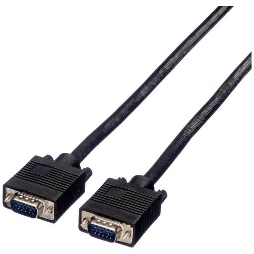 Value VGA kabel VGA pólové Zástrčka, VGA pólové Zástrčka 10.00 m černá 11.99.5257 stíněný VGA kabel