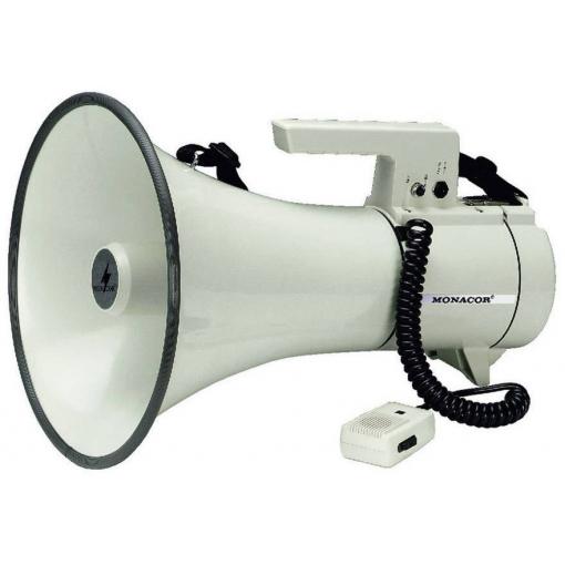 Monacor TM-35 megafon s ručním mikrofonem, s popruhem, integrované zvuky