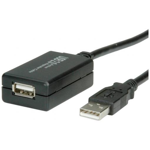 Value USB kabel USB 2.0 konektor rj45 12.00 m černá Aktivní se zesílením signálu 12.99.1110