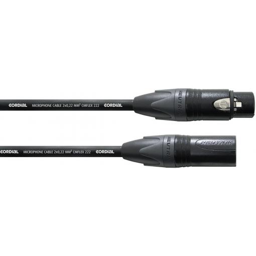 Cordial CPM 1 FM-FLEX XLR propojovací kabel [1x XLR zásuvka - 1x XLR zástrčka] 1.00 m černá