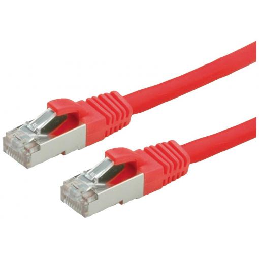 Value 21.99.0712 RJ45 síťové kabely, propojovací kabely CAT 6 S/FTP 1.50 m červená (jasná) dvoužilový stíněný, bez halogenů, samozhášecí 1 ks