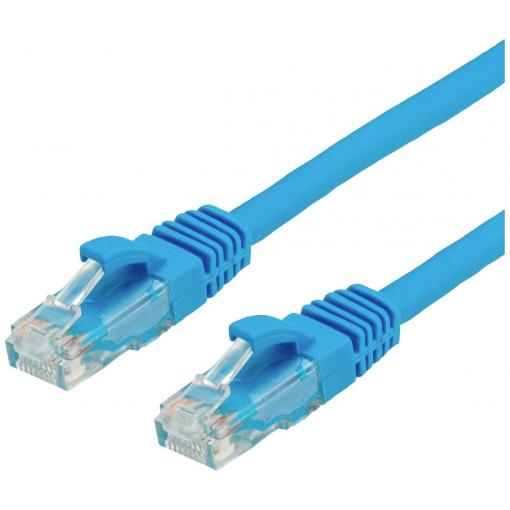 Value 21.99.1450 RJ45 síťové kabely, propojovací kabely CAT 6A U/UTP 0.50 m modrá nestíněný 1 ks