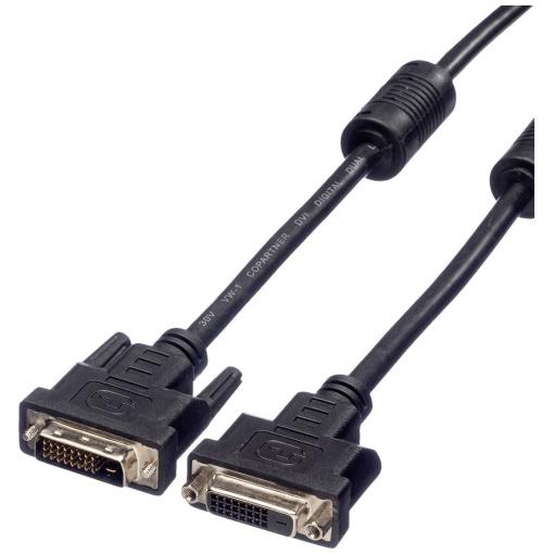 Value DVI kabel DVI-D 24+1pol. Zástrčka, DVI-D 24+1pol. Zástrčka 2.00 m černá 11.99.5563 zablokovatelný DVI kabel