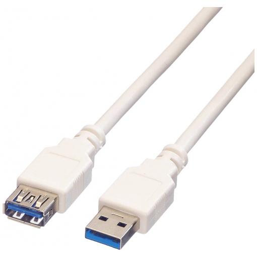 Value USB kabel USB 3.2 Gen1 USB-A zástrčka, USB-A zásuvka 1.80 m bílá stíněný 11.99.8978