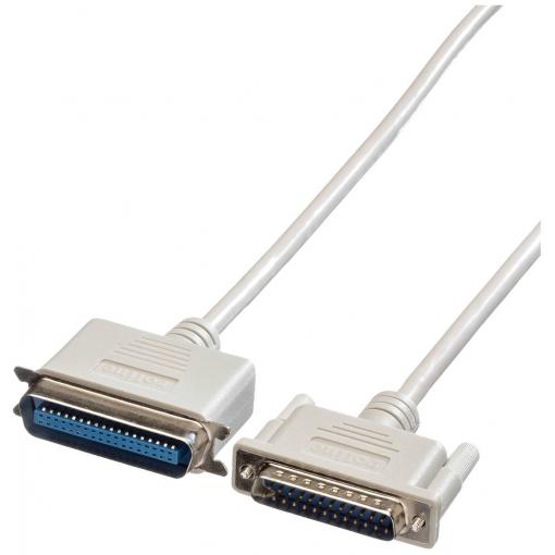 Roline paralelní kabel [1x D-SUB zástrčka 25pólová - 1x Centronics zástrčka], 4.50 m, šedá