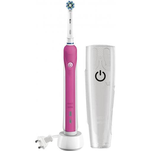 Oral-B Pro 750 Cross Action Pro 750 elektrický kartáček na zuby rotační/oscilační/pulzní růžová, bílá