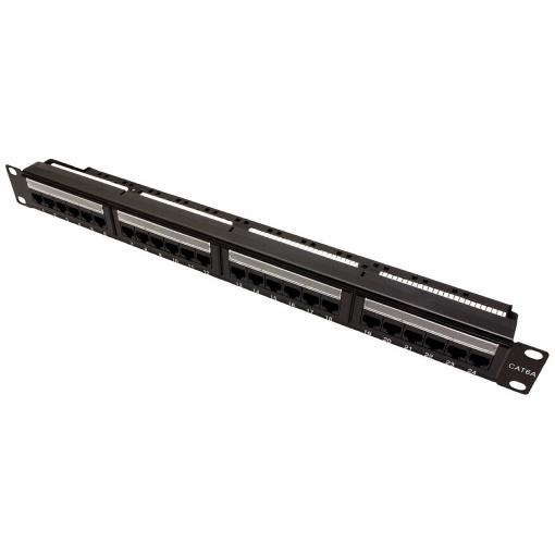 Value 24 portů síťový patch panel 483 mm (19) CAT 6A 1 U černá neosazený