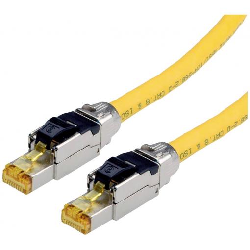 Roline 21.15.1853 RJ45 síťové kabely, propojovací kabely CAT 8.1 S/FTP 3.00 m žlutá dvoužilový stíněný, bez halogenů, samozhášecí 1 ks