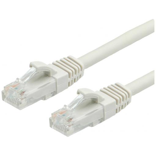 Value 21.99.0200 RJ45 síťové kabely, propojovací kabely CAT 6 U/UTP 0.50 m šedá nestíněný, bez halogenů, samozhášecí 1 ks