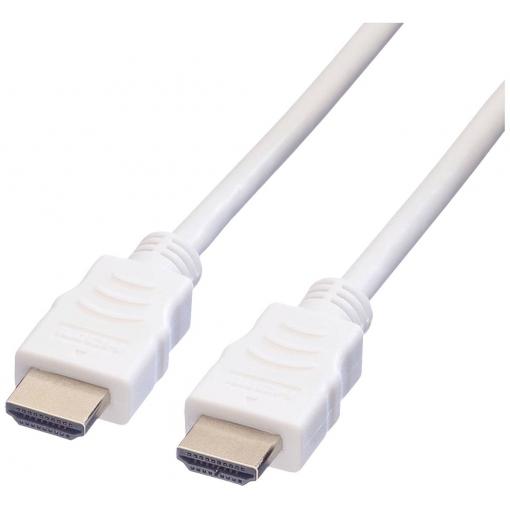 Value HDMI kabel Zástrčka HDMI-A 1.00 m bílá 11.99.5701 stíněný HDMI kabel