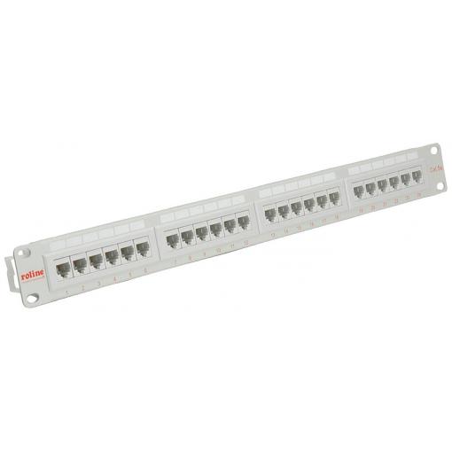 Roline 24 portů síťový patch panel 483 mm (19) CAT 5e 1 U šedá