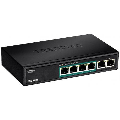 TrendNet TPE-S50 TRENDnet TPE S50 - Switch - unmanaged - 4 x 10/100 (PoE) síťový switch 10 / 100 MBit/s funkce PoE