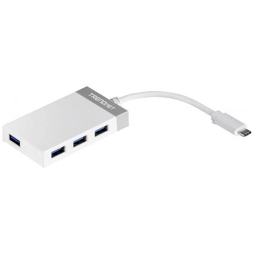 TrendNet TUC-H4E USB Hub 4 porty USB-A USB 3.2 Gen1 5 GBit/s s konektorem USB C šedá TUC-H4E