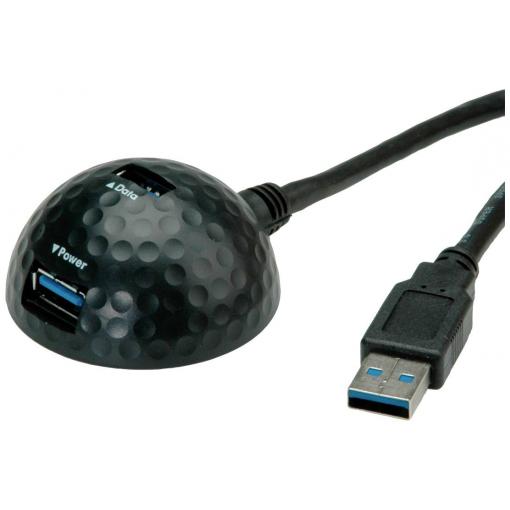 Value USB kabel USB 3.2 Gen1 USB-A zástrčka, USB-A zásuvka 1.50 m černá stíněný 11.99.8999
