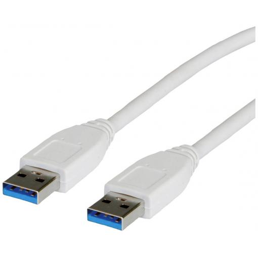 Value USB kabel USB 3.2 Gen1 USB-A zástrčka, USB-A zástrčka 3.00 m bílá stíněný 11.99.8976