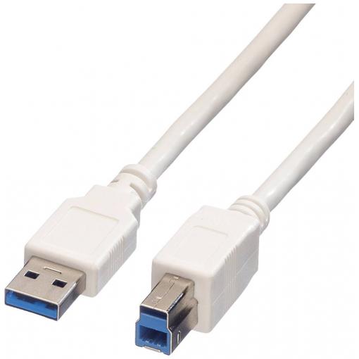 Value USB kabel USB 3.2 Gen1 USB-A zástrčka, USB-B zástrčka 3.00 m bílá stíněný 11.99.8871