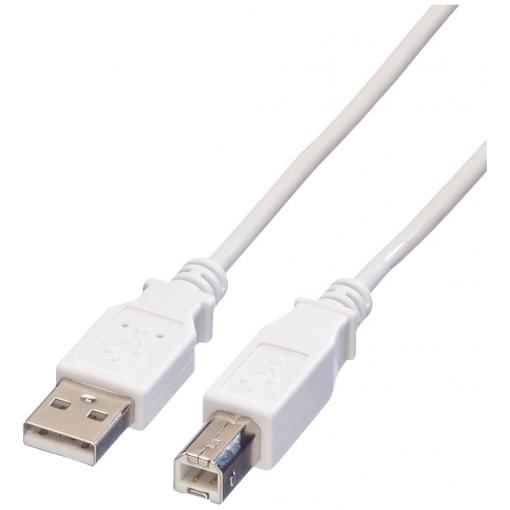 Value USB kabel USB 2.0 USB-A zástrčka, USB-B zástrčka 3.00 m bílá stíněný 11.99.8831