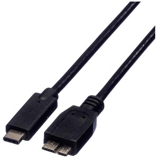 Roline USB kabel USB 3.2 Gen1 USB-C ® zástrčka, USB Micro-B zástrčka 1.00 m černá stíněný 11.02.9006