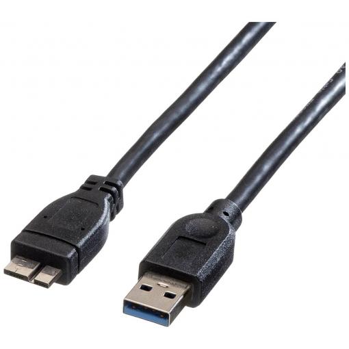 Roline USB kabel USB 3.2 Gen1 USB-A zástrčka, USB Micro-A zástrčka 2.00 m černá stíněný 11.02.8874